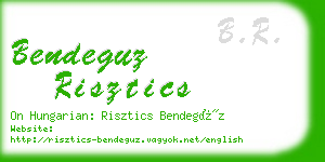 bendeguz risztics business card